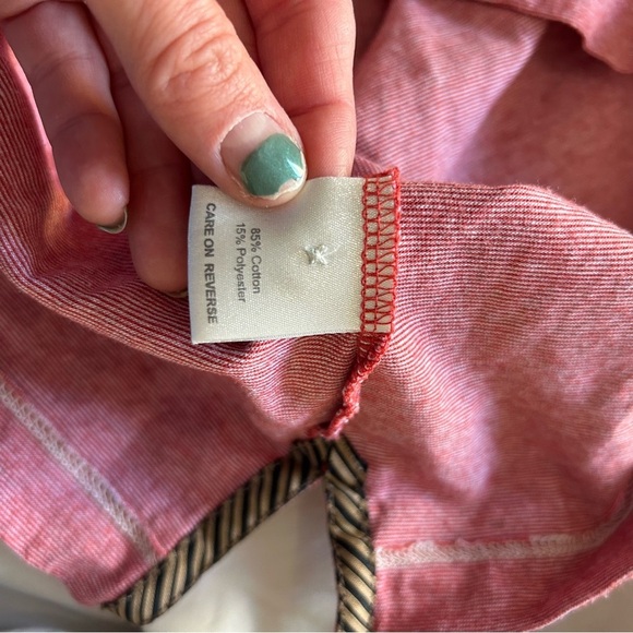 Men's Billy Reid Red Micro Stripe 100% cotton Polo XL - Picture 5 of 5